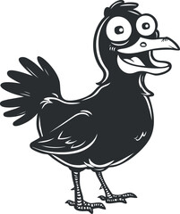 Fototapeta premium A cheerful cartoon bird character with exaggerated features and a playful expression.