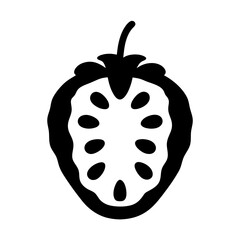 cherimoya fruit minimalist silhouette vector icon - for graphic design projects cherimoya, Modern Artwork.
