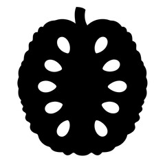 cherimoya fruit minimalist silhouette vector icon - for graphic design projects cherimoya, Modern Artwork.