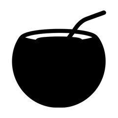 coconut fruit minimalist silhouette vector icon - for graphic design projects coconut, Modern Artwork.