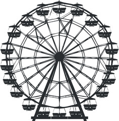 Fototapeta premium A silhouette of a ferris wheel showcasing its unique structure and amusement park charm.