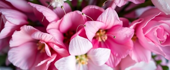bunch of pink flowers in a vase