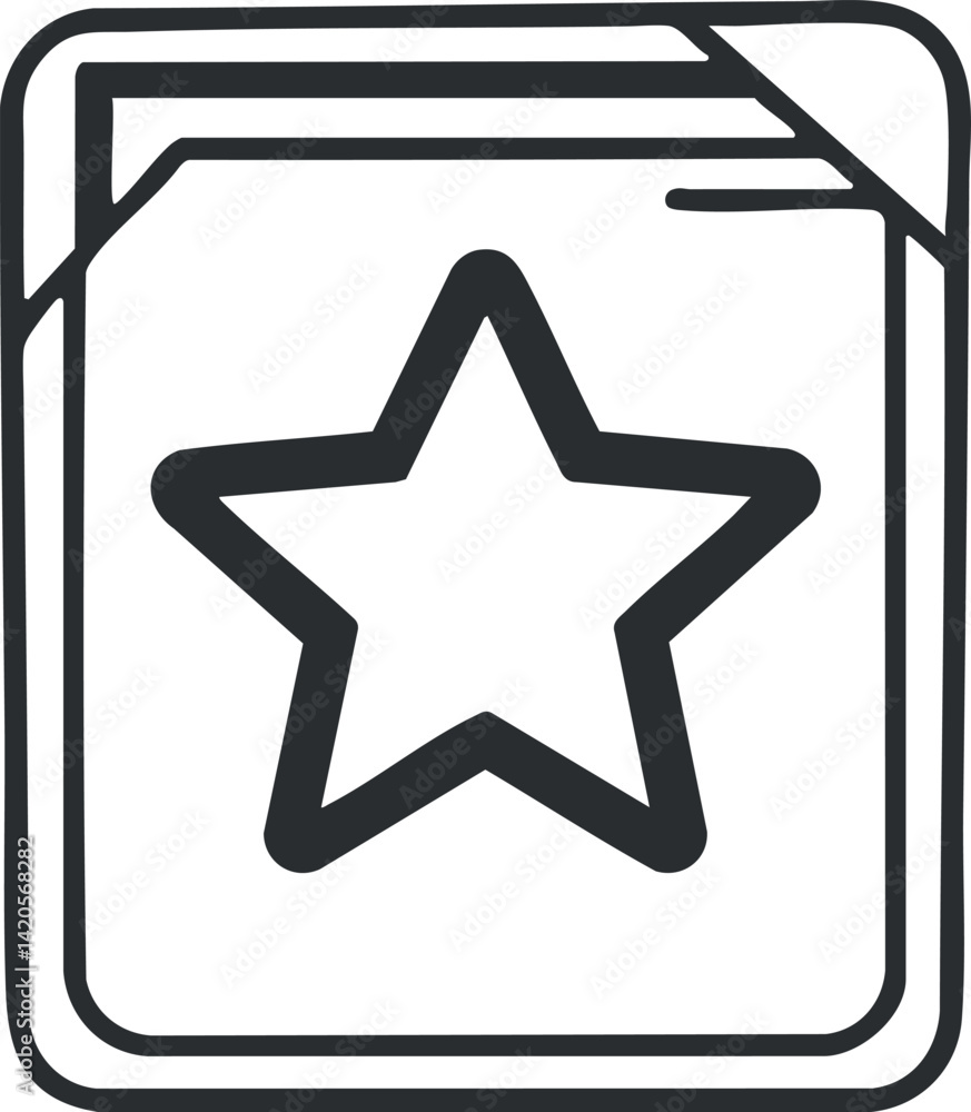 Poster a simple outline icon of a folder with a star symbol representing favorites or highlights.
