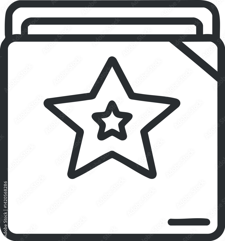 Poster a simple outline icon of a folder with a star symbol indicating favorites or important files
