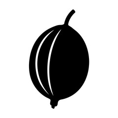 gooseberry fruit minimalist silhouette vector icon - for graphic design projects gooseberry, Modern Artwork.