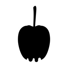 ice apple fruit minimalist silhouette vector icon - for graphic design projects ice apple, Modern Artwork.