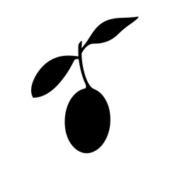 jujube fruit minimalist silhouette vector icon - for graphic design projects jujube, Modern Artwork.