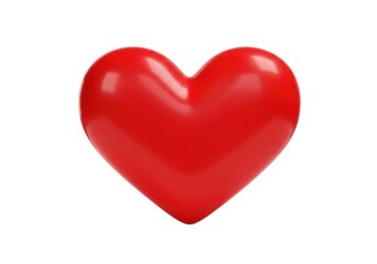 Red heart - love symbol isolated on white background