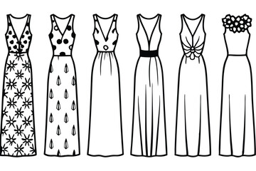 Trendy Floral Maxi Dress Design Set