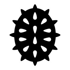 kiwano horned melon fruit minimalist silhouette vector icon - for graphic design projects kiwano horned melon, Modern Artwork.