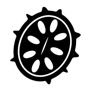 recommend clip art: kiwano horned melon fruit minimalist silhouette vector icon - for graphic design projects kiwano horned melon, Modern Artwork.