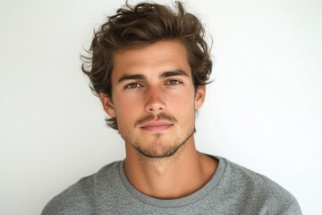 Fototapeta premium Man Portrait with Brown Hair
