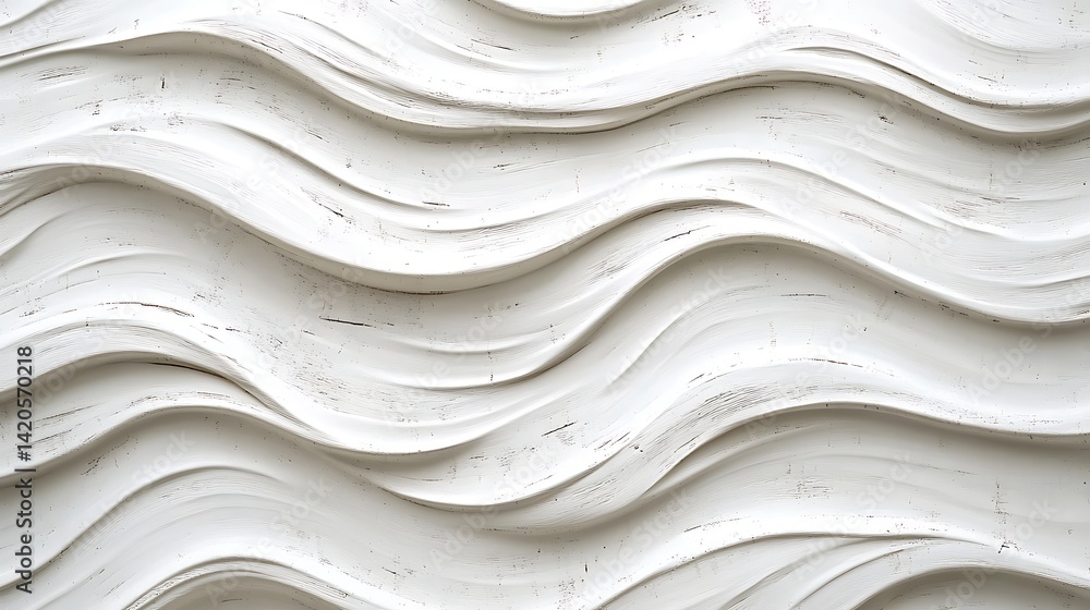 Poster abstract wavy layers in white and beige, abstract wavy layers in white and beige tones create a flui