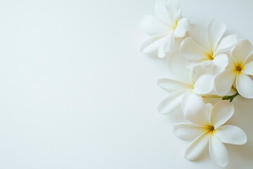 Fototapeta premium White Plumeria Flower Blossom on White Background