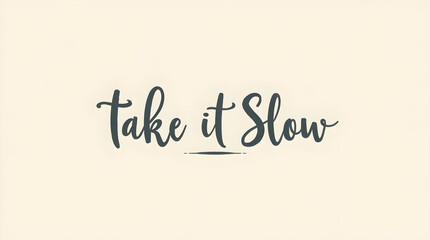 Take it Slow – Slowing Down and Breathing
