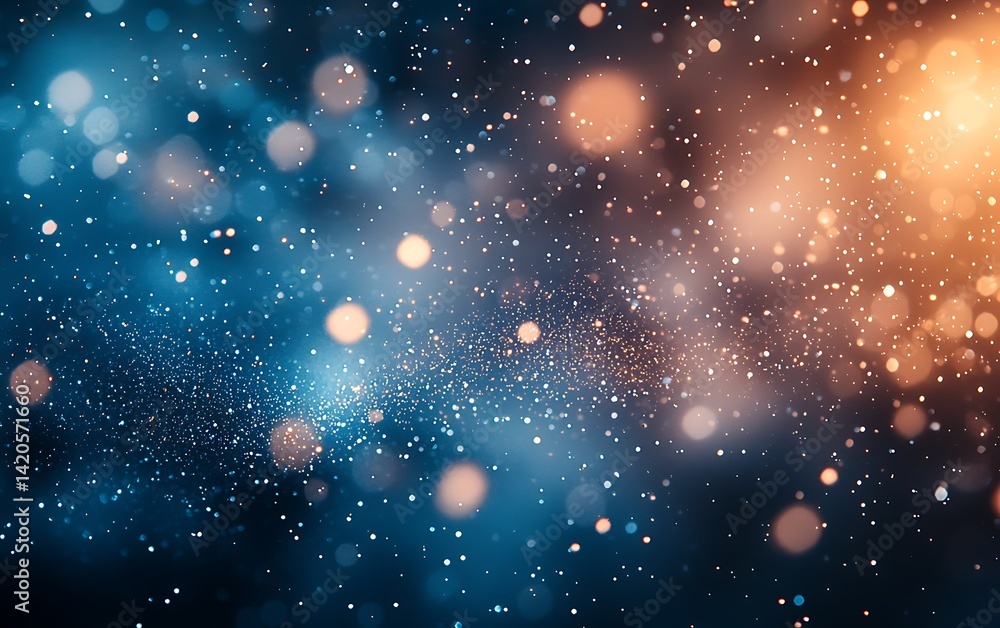 Poster abstract bokeh background with a blend of warm and cool tones. a mix of vibrant lights and dark colo