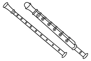 Orchestral Flute Line Art Design