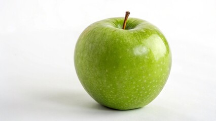Whole Green Apple on White Background