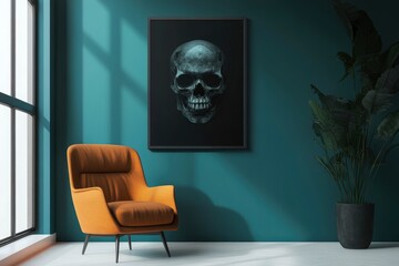 Skull Art in Living Room