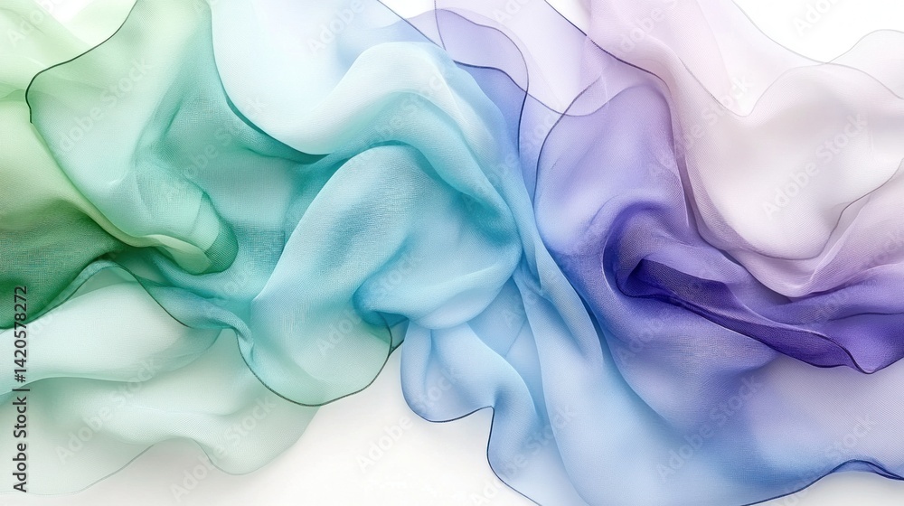 Poster light flowing fabrics in multiple shades of color and transparency