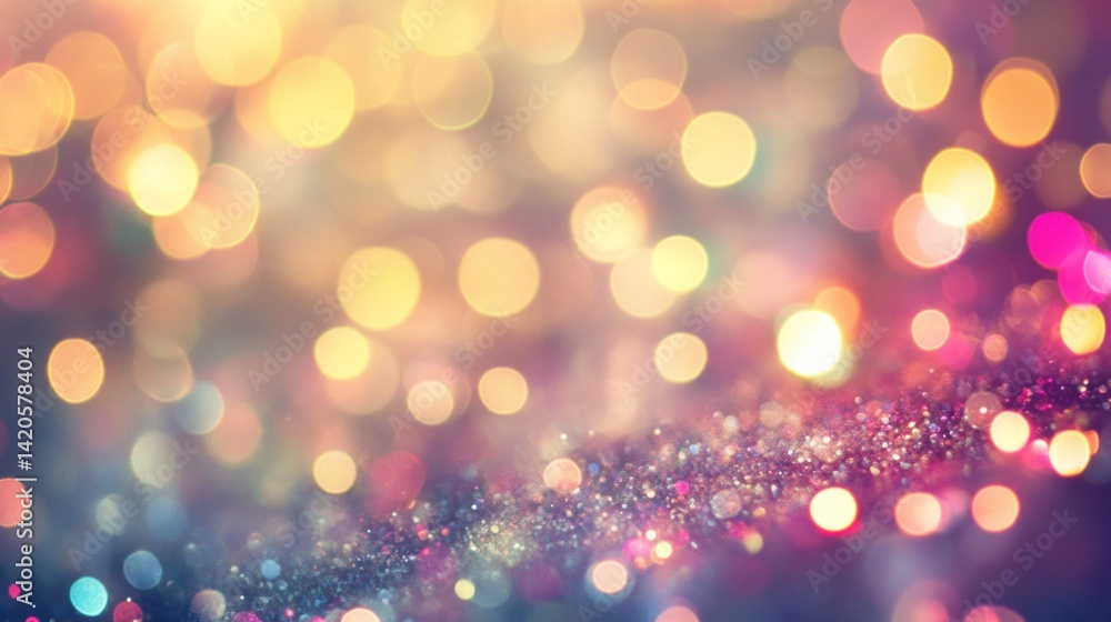 Poster a beautiful bokeh image displays an abstract sparkling display of light