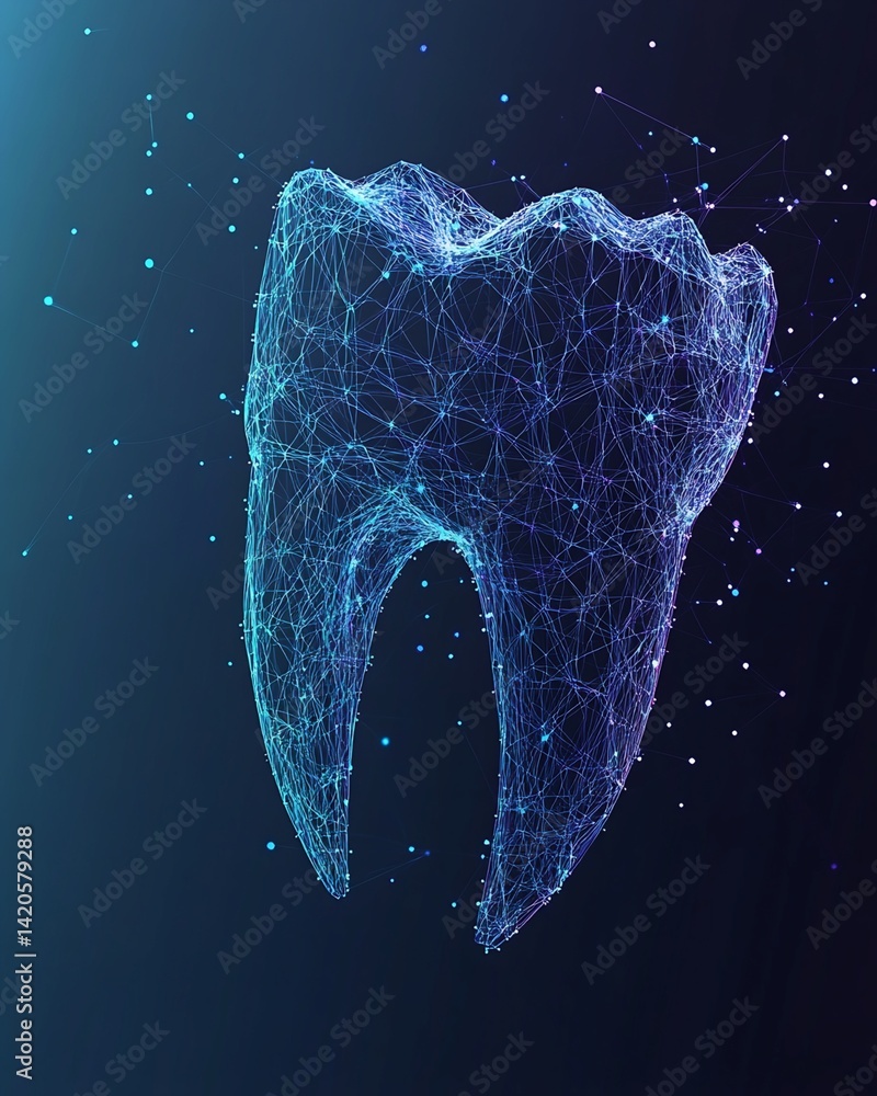 Poster digital molar tooth model: node and line representation
