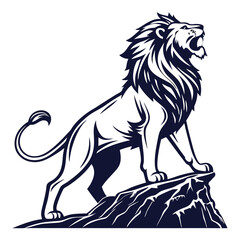 Majestic Lion on a Rocky Peak
