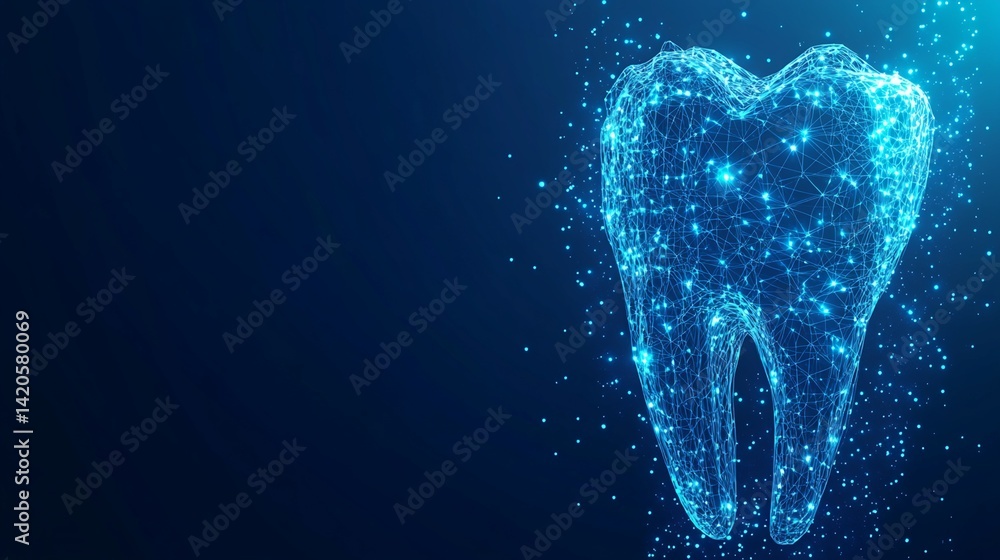 Aufkleber digital rendering of a single human tooth