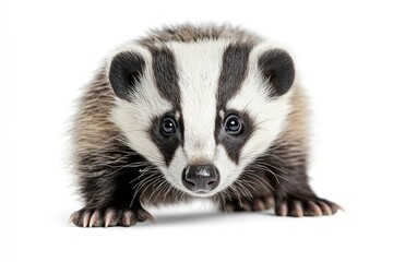 Fototapeta premium European Badger on White Background