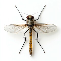 Detailed Macro Photography of an Insect, showcasing its intricate wings and body structure. A captivating image for nature and science enthusiasts.