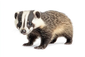 Fototapeta premium European Badger Standing Isolated