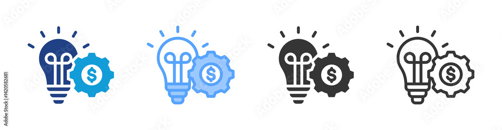 Poster innovation icon set multiple style collection