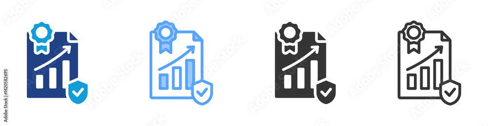 Poster business policy icon set multiple style collection