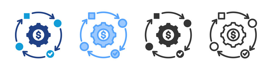 Business Process icon set multiple style collection