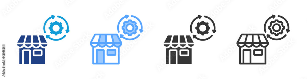 Poster retail icon set multiple style collection
