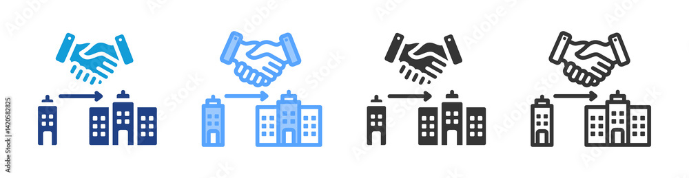 Poster acquisition icon set multiple style collection