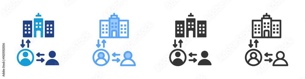 Poster Middleman icon set multiple style collection