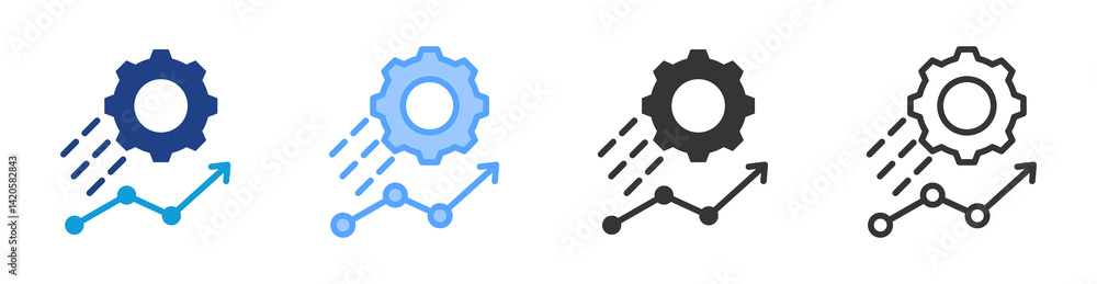 Poster business transformation icon set multiple style collection