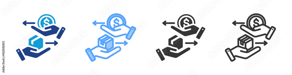 Poster direct sales icon set multiple style collection