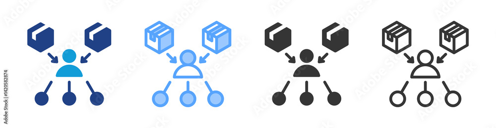 Poster reseller icon set multiple style collection