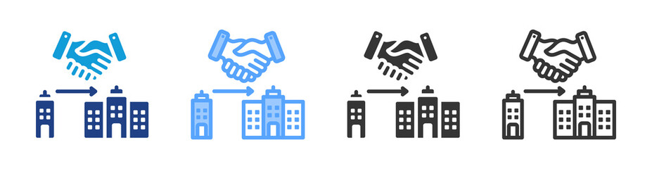 Acquisition icon set multiple style collection