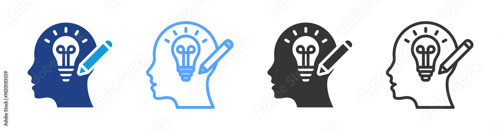 Aufkleber Conceptualization icon set multiple style collection