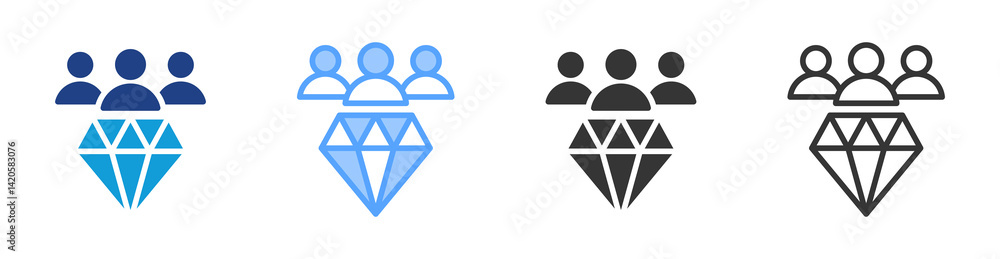 Aufkleber value proposition icon set multiple style collection