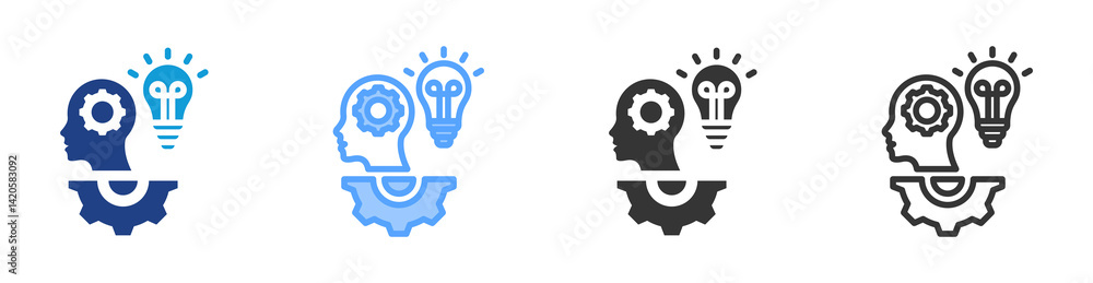 Poster Competency icon set multiple style collection