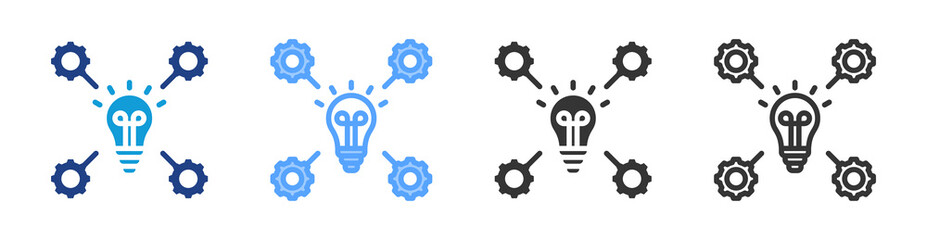 Implementation icon set multiple style collection