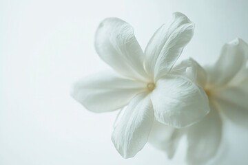 White Flower Close-up on Light Background