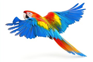 Obraz premium Scarlet Macaw Bird Flying with Colorful Feathers