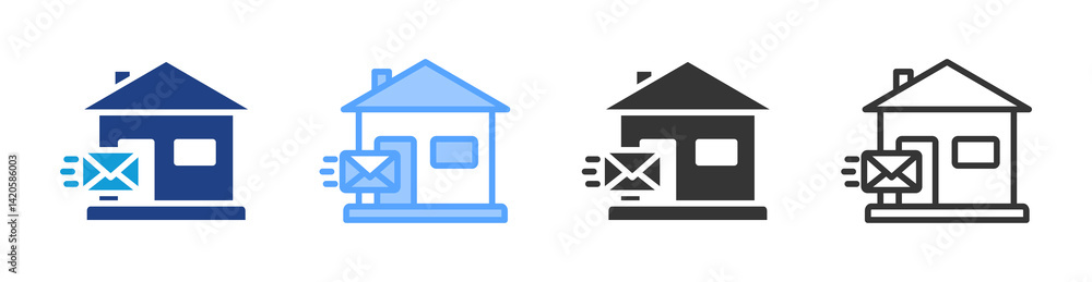 Poster direct mail icon set multiple style collection
