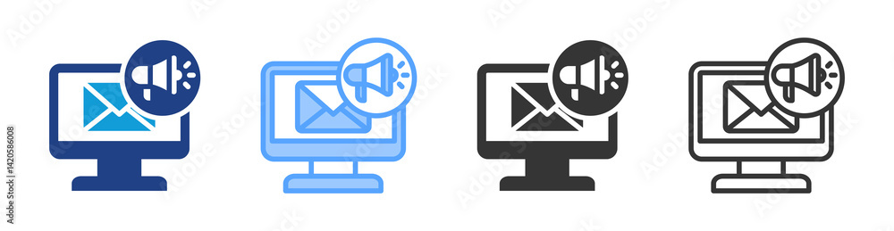 Poster Email icon set multiple style collection