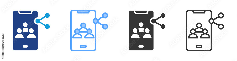 Poster social media icon set multiple style collection